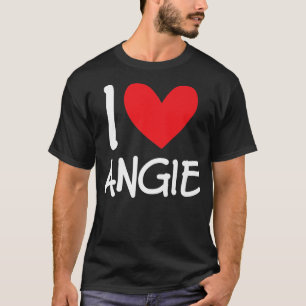 I Love Angie Name Personalised Girl Woman BFF Frie T-Shirt