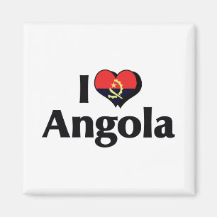 I Love Angola Flag Magnet