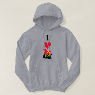 I Love Angola Vertical I Heart Angola Country Flag Hoodie