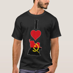 I Love Angola Vertical I Heart Angola Country Flag T-Shirt