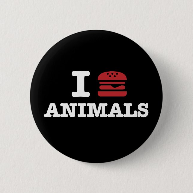 i love animals2 6 cm round badge (Front)