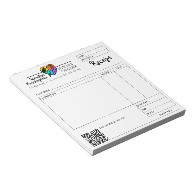 I love animals - Cat Dog Bird Rabbit in a Heart 1 Notepad (Angled)