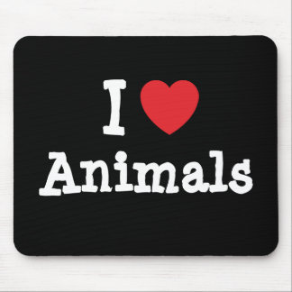 I love Animals heart custom personalised Mouse Mat
