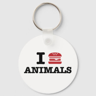 i love animals key ring