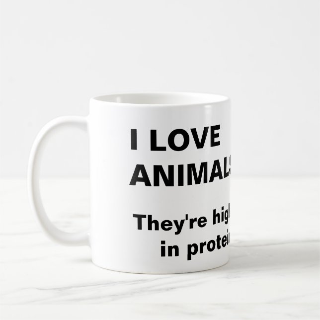 "I Love Animals" mug (Left)