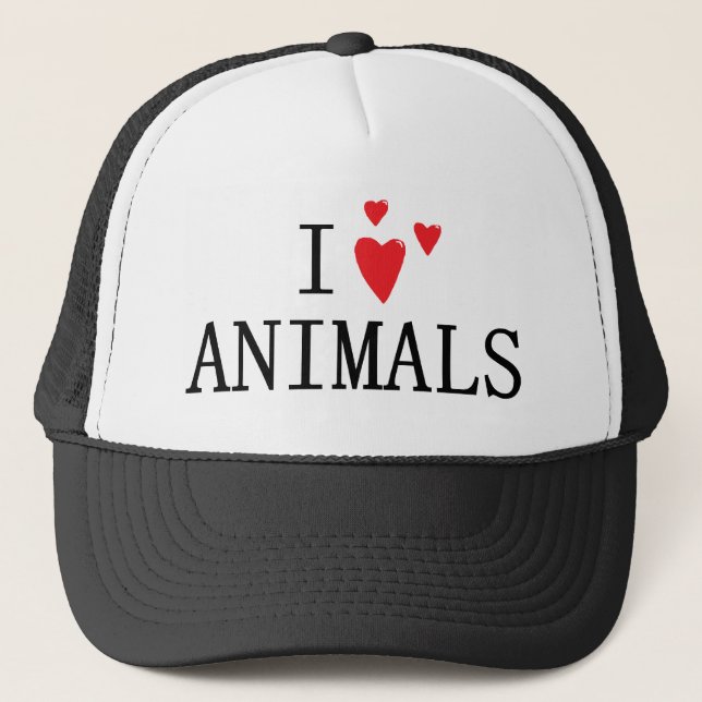 I love Animals Trucker Hat (Front)