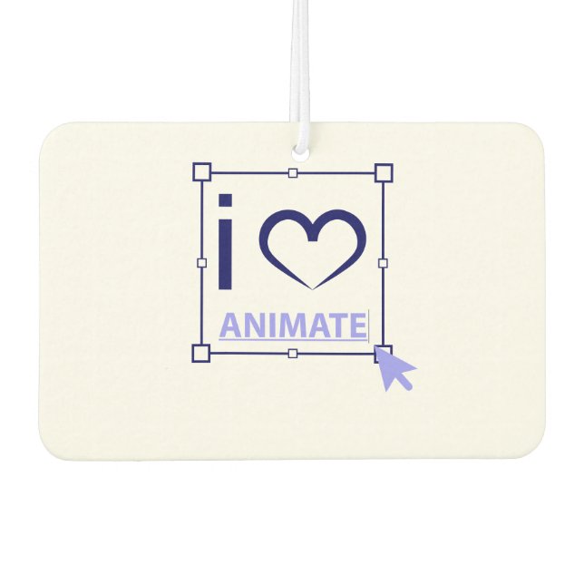 I Love Animate Car Air Freshener (Front)