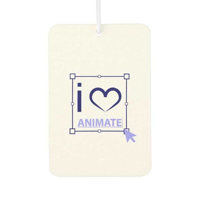 I Love Animate Car Air Freshener (Front)