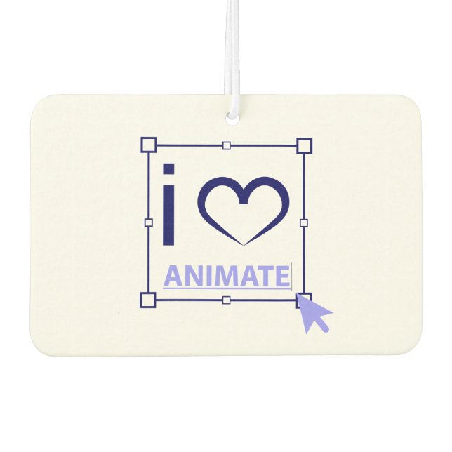 I Love Animate Car Air Freshener (Front)