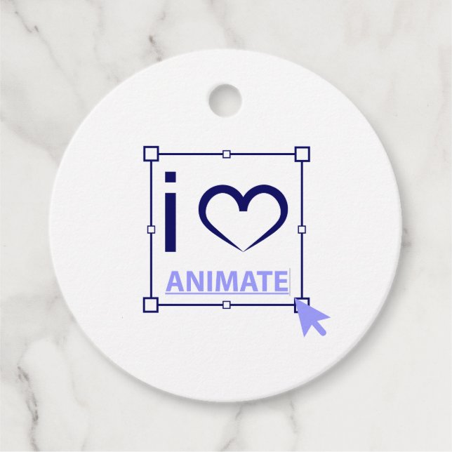 I Love Animate Favour Tags (Front)