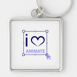 I Love Animate Key Ring