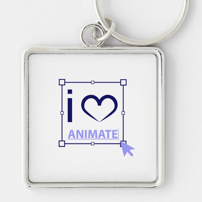 I Love Animate Key Ring (Front)