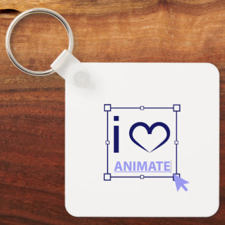 I Love Animate Key Ring