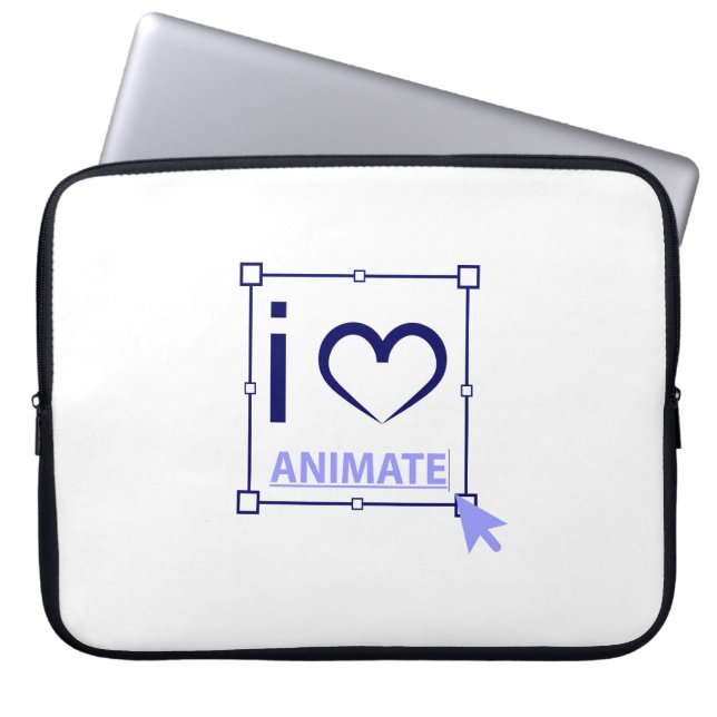 I Love Animate Laptop Sleeve (Front)