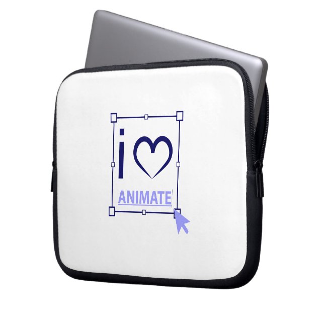 I Love Animate Laptop Sleeve (Front Left)