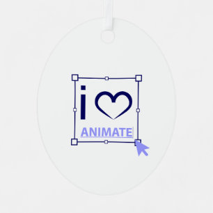 I Love Animate Metal Tree Decoration