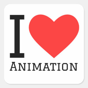 I love animation  square sticker