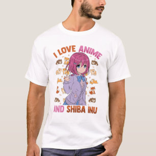 I Love Anime And Shiba Inu - Kawaii Otaku - Cute M T-Shirt