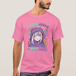 I Love Anime And Video Games - Kawaii Blushing Ota T-Shirt