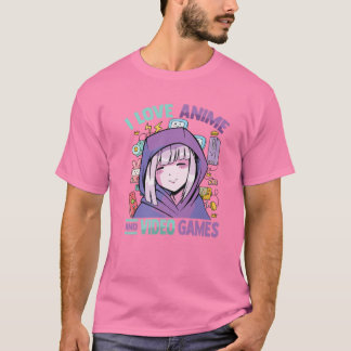 I Love Anime And Video Games - Kawaii Blushing Ota T-Shirt