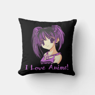 I Love Anime! Anime Girl otaku Manga  Cushion