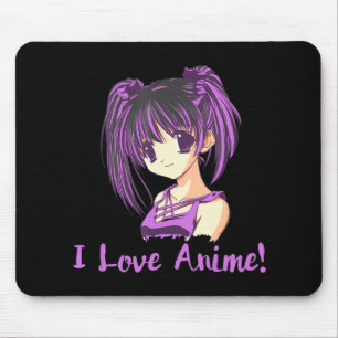 I Love Anime! Anime Girl otaku Manga  Mouse Mat