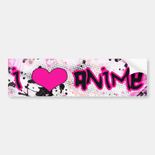 I Love Anime Bumper Sticker