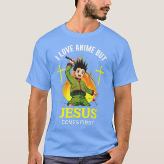 I Love Anime But Jesus Comes First Christian Japa T-Shirt