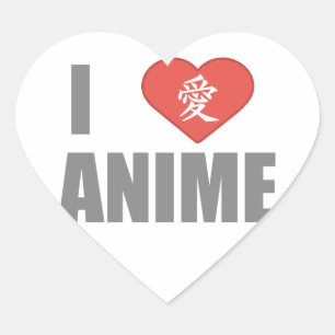 I love Anime Heart Sticker