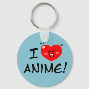 I Love Anime Key Ring