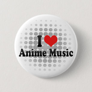 I Love Anime Music 6 Cm Round Badge