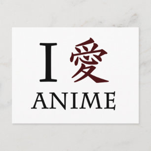I Love Anime Postcard