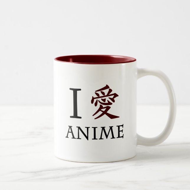 I Love Anime Two-Tone Coffee Mug (Right)