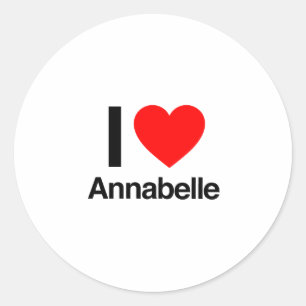 i love annabelle classic round sticker