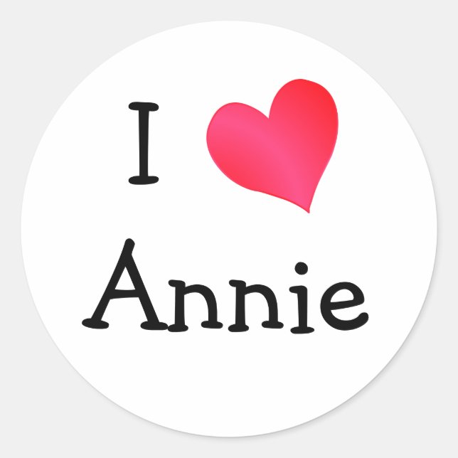 I Love Annie Classic Round Sticker (Front)