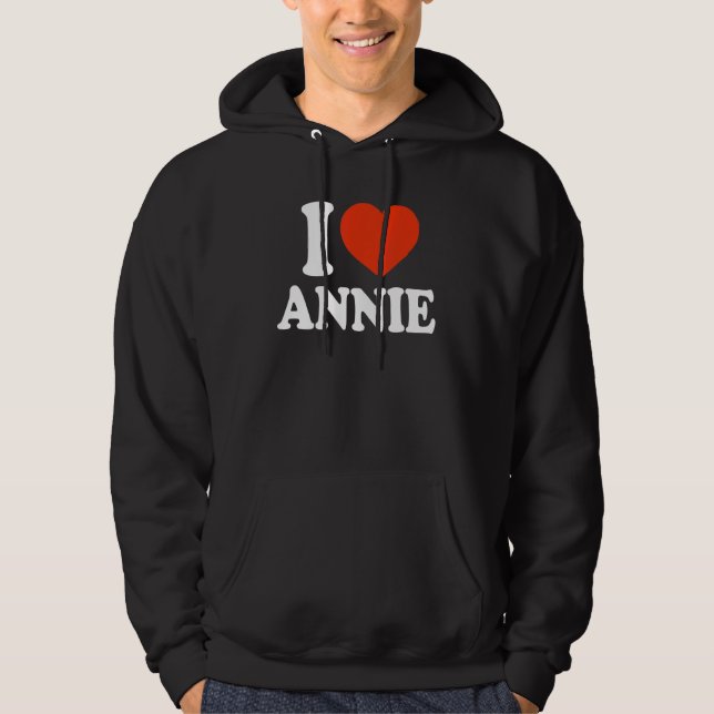 I Love Annie I Heart Annie Red Heart Valentine Hoodie (Front)
