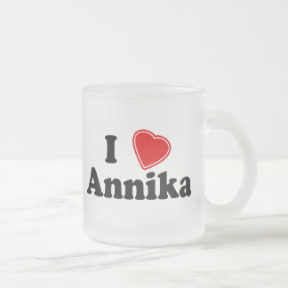 I Love Annika Frosted Glass Coffee Mug