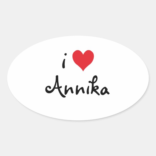 I Love Annika Oval Sticker (Front)