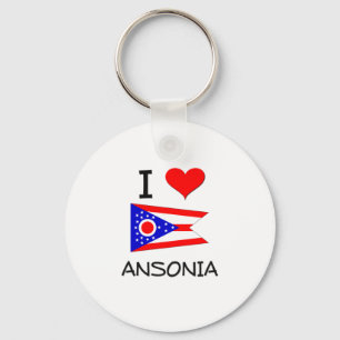 I Love Ansonia Ohio Key Ring