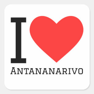 I love antanarivo square sticker