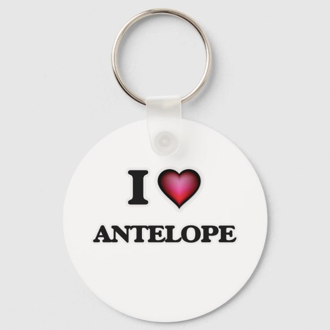I Love Antelope Key Ring (Front)