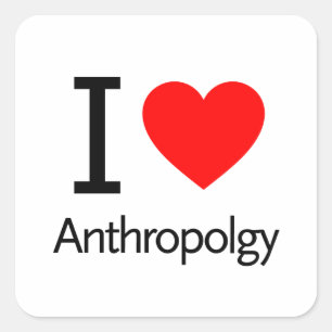 I Love Anthropology Square Sticker