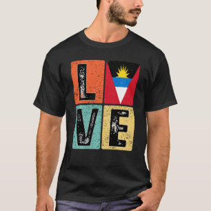 I Love Antigua And Barbuda Flag For Antiguan Barbu T-Shirt