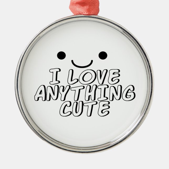 I Love Anything Cute Metal Tree Decoration (Front)