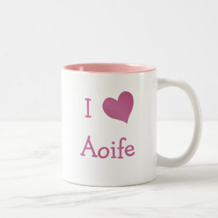 I Love Aoife Two-Tone Coffee Mug