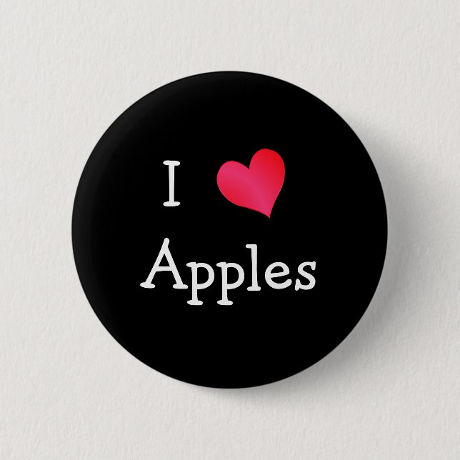 I Love Apples 6 Cm Round Badge (Front)