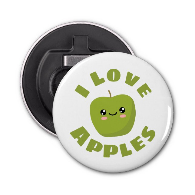 I love Apples Bottle Opener (Front)