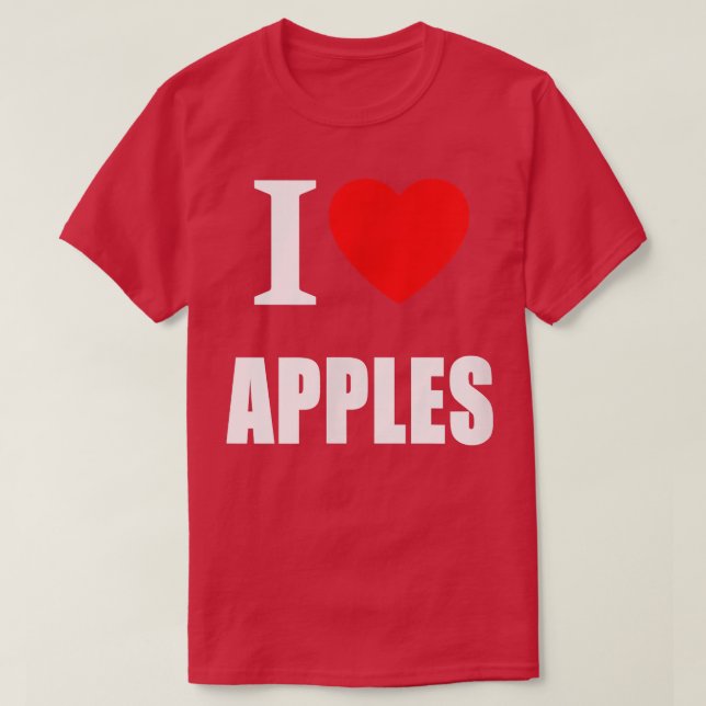 I Love Apples For Men Women And Students Vegetaria T-Shirt (Design Front)