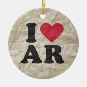 I LOVE AR CERAMIC TREE DECORATION
