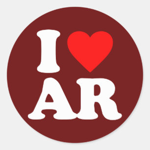 I LOVE AR CLASSIC ROUND STICKER